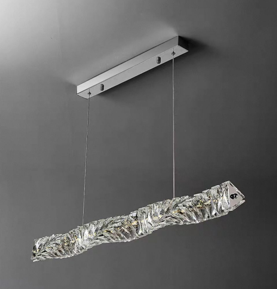 Кришталева підвісна хромована люстра Spiry Crystal Led Ø 150 см