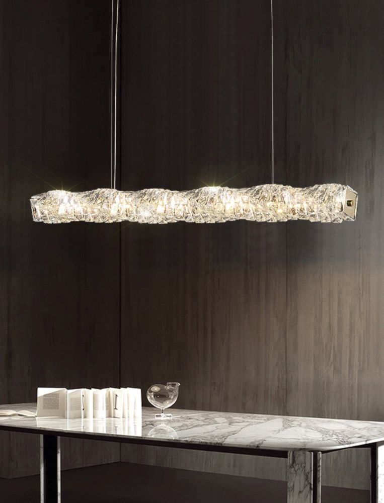 Кришталева підвісна золота люстра Spiry Crystal Led Ø 120 см
