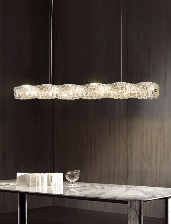 Кришталева підвісна золота люстра Spiry Crystal Led Ø 150 см