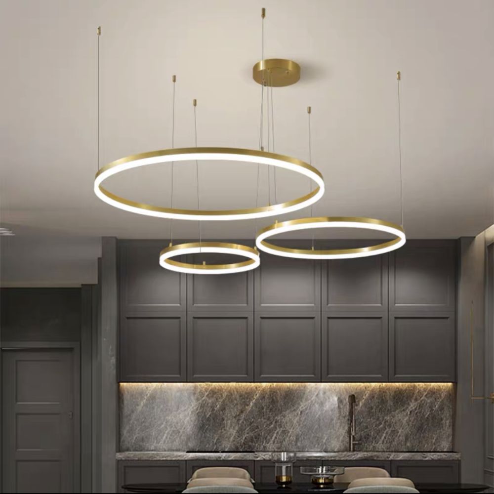 Люстра підвісна світлодіодна Kukho Golden Circle Lamp 75W золота