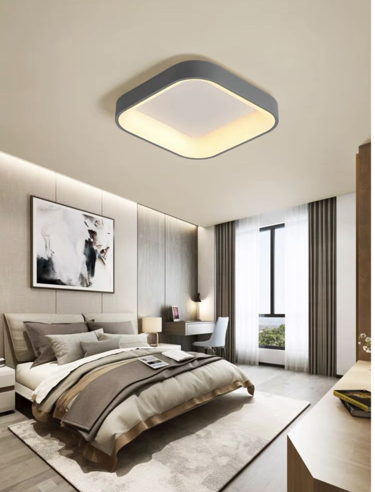 Cвітлодіодна потолочна люстра Cubo Led в сірому кольорі 35W