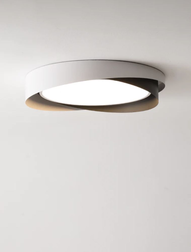 Cвітлодіодна потолочна люстра Circle Moony led в біло-чорному кольорі 45W