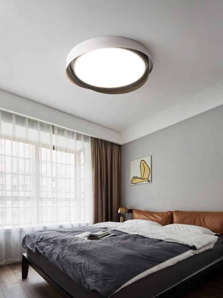 Cвітлодіодна потолочна люстра Circle Moony led в біло-чорному кольорі 45W