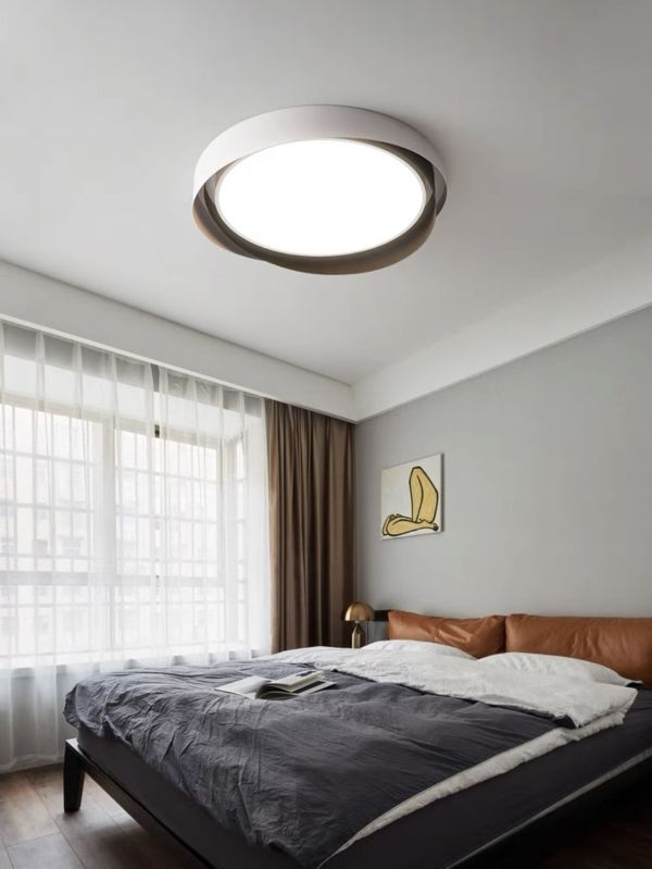 Cвітлодіодна потолочна люстра Circle Moony led в біло-чорному кольорі 45W