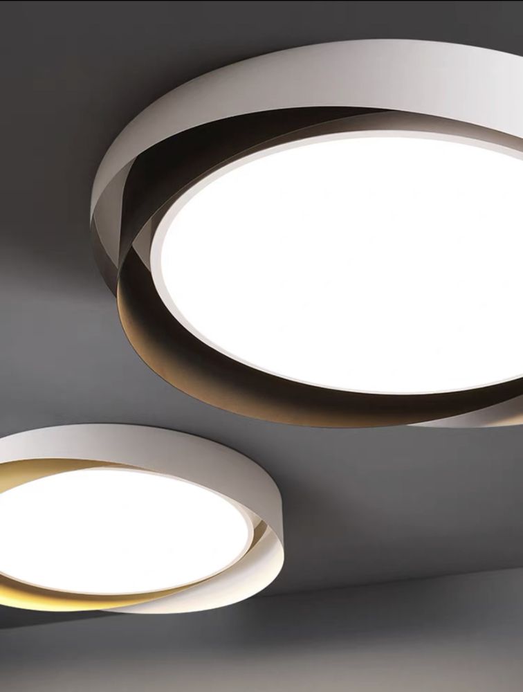 Cвітлодіодна потолочна люстра Circle Moony led в біло-чорному кольорі 45W