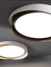 Cвітлодіодна потолочна люстра Circle Moony led в біло-чорному кольорі 45W