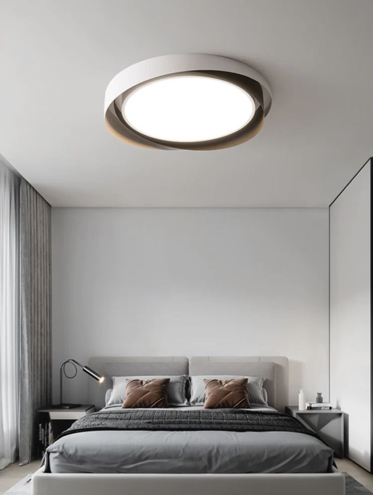Cвітлодіодна потолочна люстра Circle Moony led в біло-чорному кольорі 45W