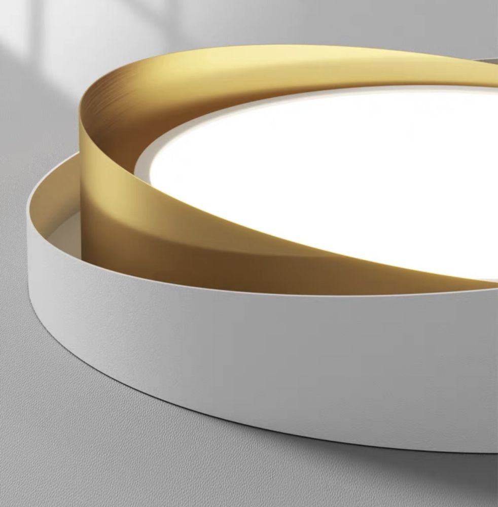 Cвітлодіодна потолочна люстра Circle Moony led lamp в білому з бронзою кольорі 45W
