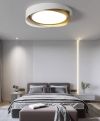Cвітлодіодна потолочна люстра Circle Moony led lamp в білому з бронзою кольорі 45W