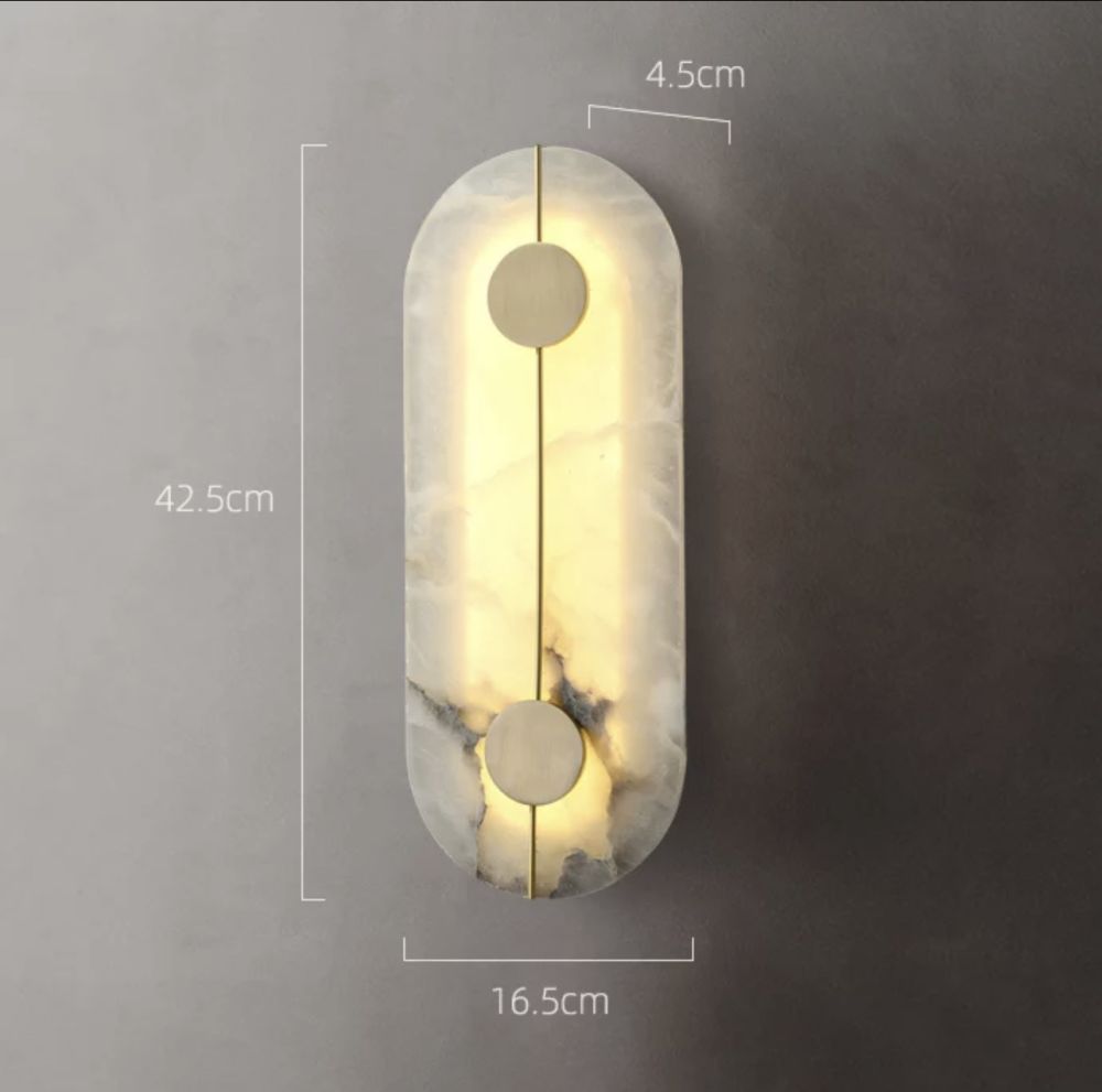 Настінний світильник Stone sconce бронзовий мармур довжина 42 см