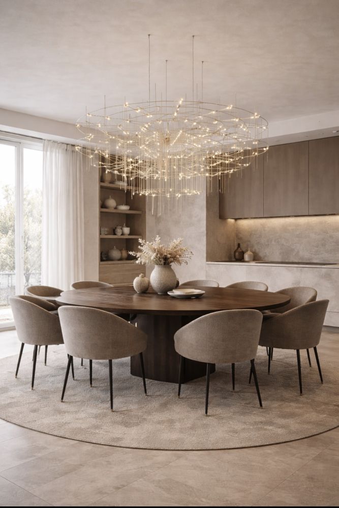 Срібна LED-люстра Ø 80 см MJ200-950*600*600 Titanium