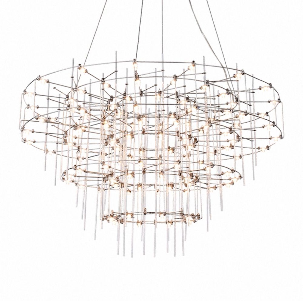 Срібна LED-люстра Ø 80 см MJ200-950*600*600 Titanium