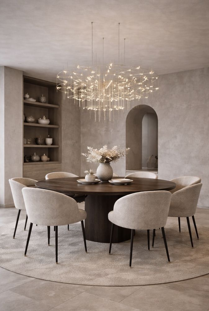 Срібна LED-люстра Ø 80 см MJ200-950*600*600 Titanium