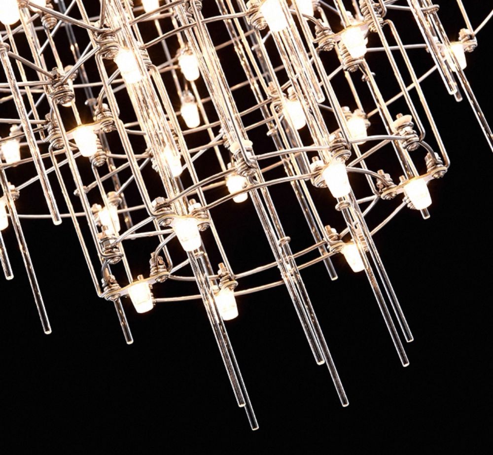 Срібна LED-люстра Ø 80 см MJ200-950*600*600 Titanium