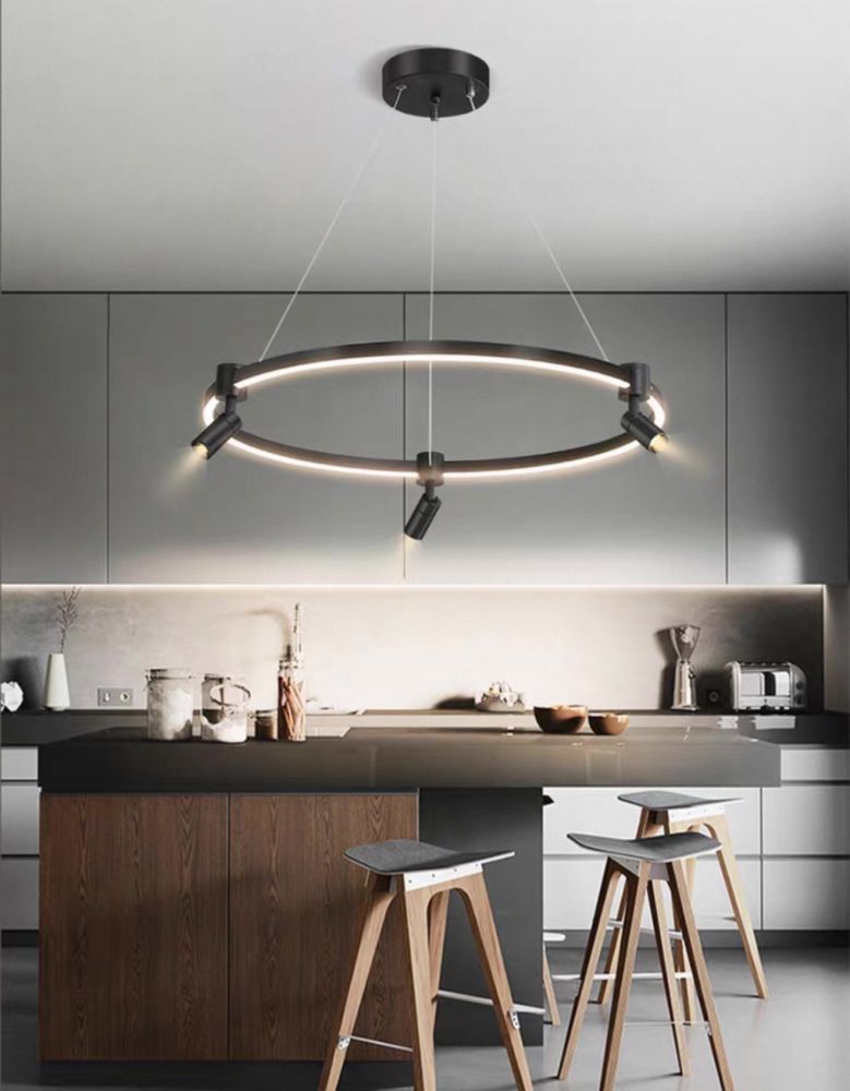 LED люстра підвісна Track Circle в чорному корпусі Ø 60 см