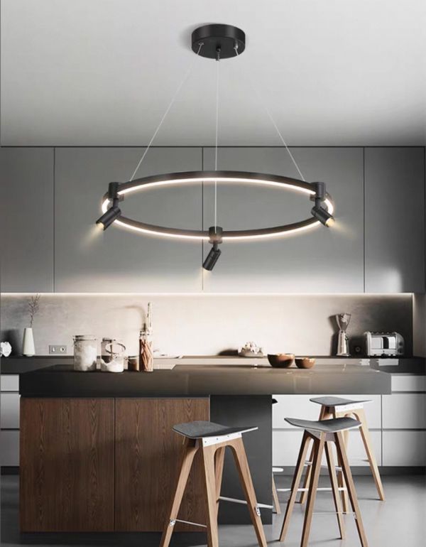 LED люстра підвісна Track Circle в чорному корпусі Ø 60 см