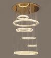 Каскадна золота люстра Aether Rings на 220 ват на 6 підвісах отпуск 300 см