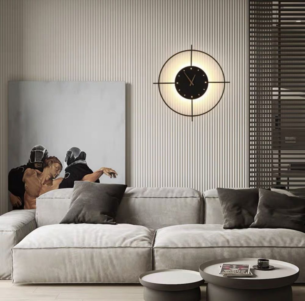 Світлодіодне бра-годинник Clock Lamp чорного кольору