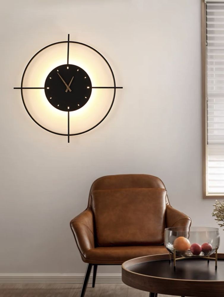Світлодіодне бра-годинник Clock Lamp чорного кольору