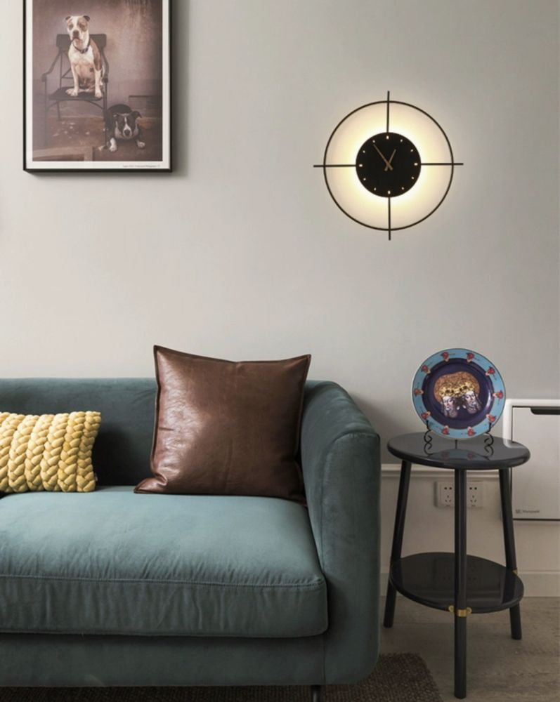Світлодіодне бра-годинник Clock Lamp чорного кольору