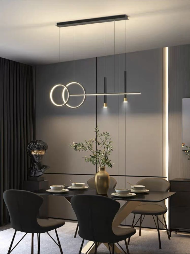 Видовжена чорна люстра Spiry led tubus lamp із 2-ма спотами