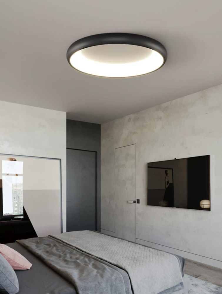 Cвітлодіодна потолочна люстра Nuybi Circle Led в чорному  кольорі 20W