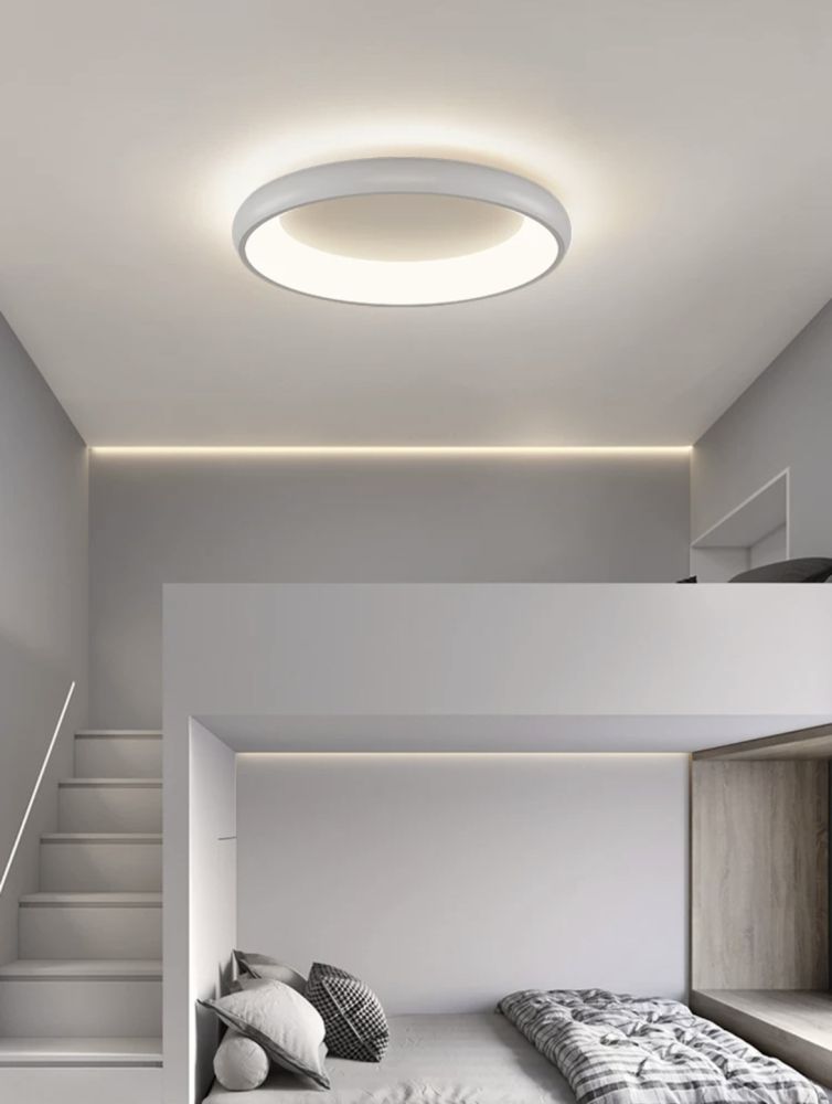 Cвітлодіодна потолочна люстра Nuybi Circle Led в білому  кольорі 36W