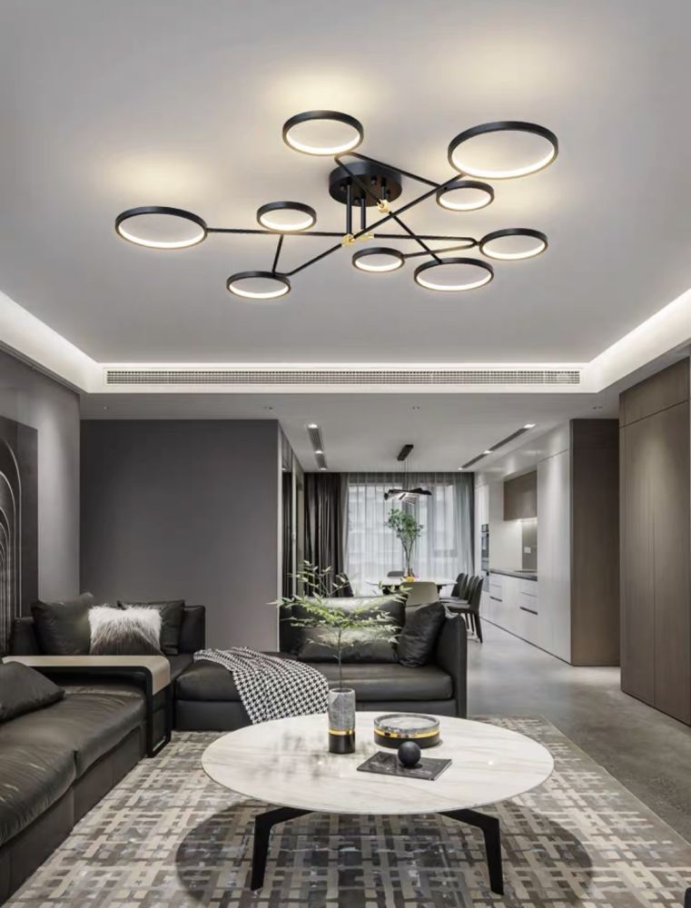 Cвітлодіодна потолочна люстра Fancy Led lamp в чорному кольорі 55W