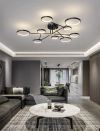 Cвітлодіодна потолочна люстра Fancy Led lamp в чорному кольорі 55W