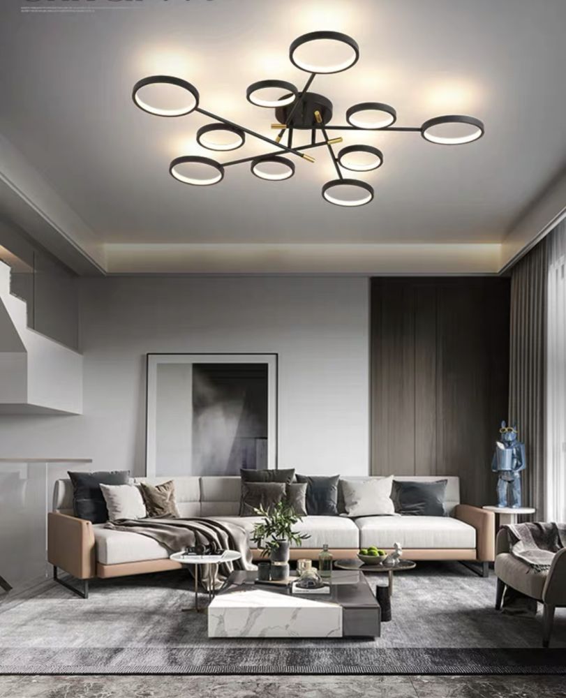Cвітлодіодна потолочна люстра Fancy Led lamp в чорному кольорі 55W