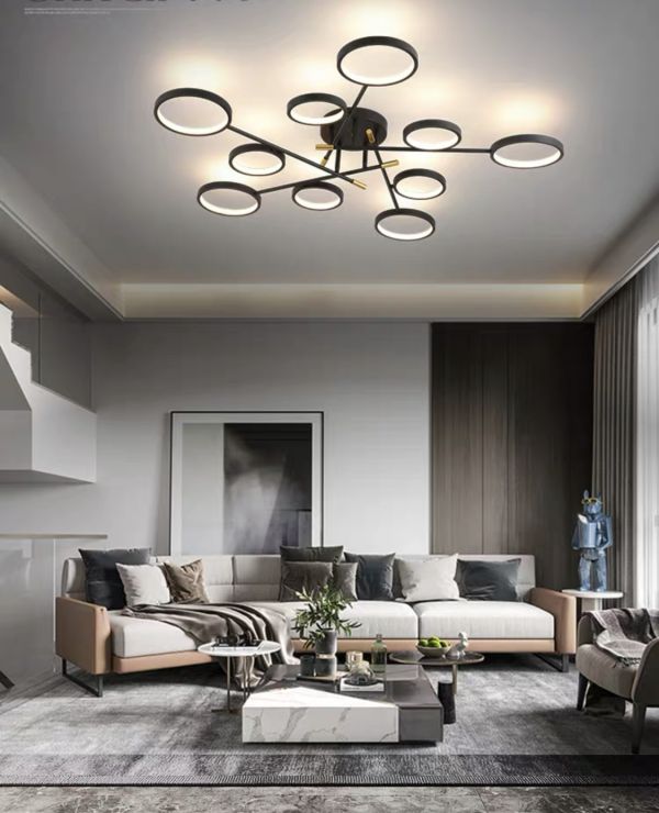Cвітлодіодна потолочна люстра Fancy Led lamp в чорному кольорі 55W