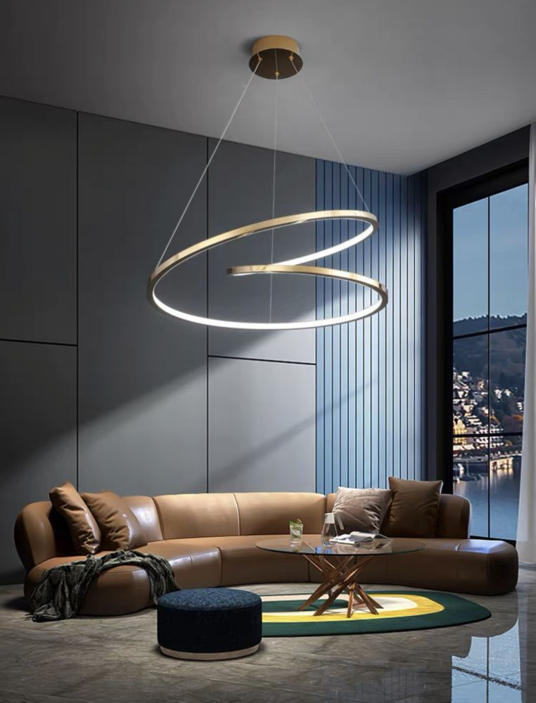 Підвісна світлодіодна золота люстра Quick Led Lamp