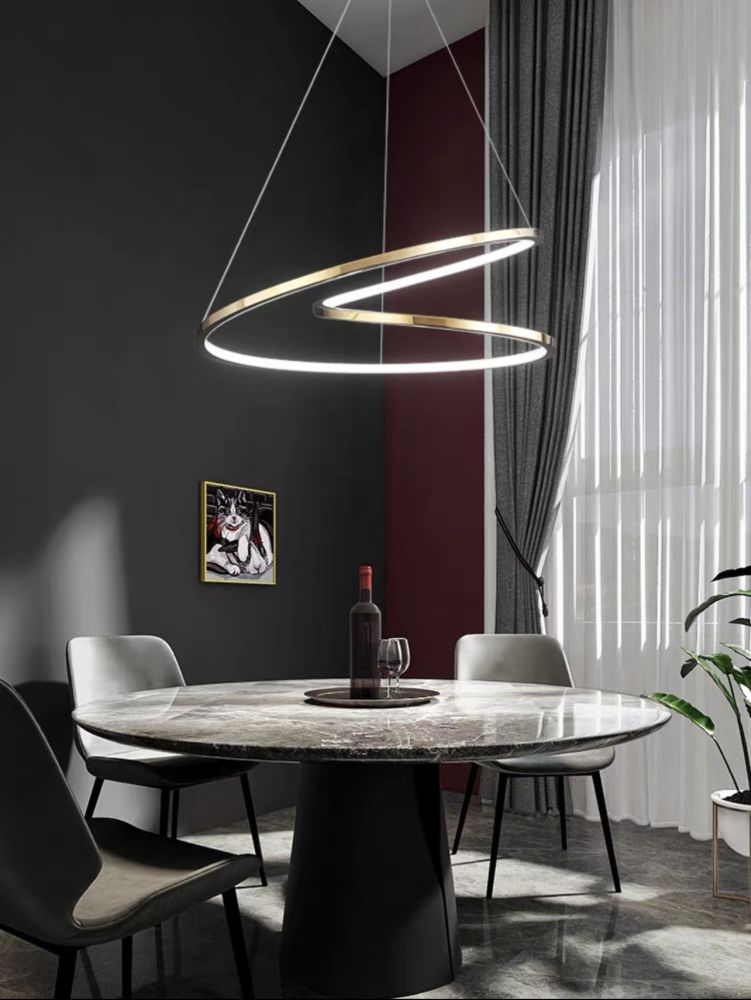 Підвісна світлодіодна золота люстра Quick Led Lamp