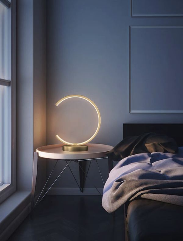 Декоративна кругла золота лампа Moon Led Lamp