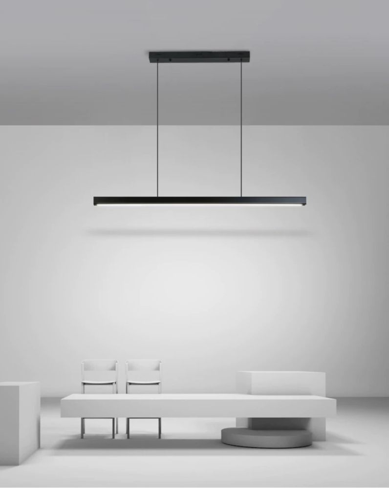Видовжена на тросах люстра Line Led lamp в чорному кольорі