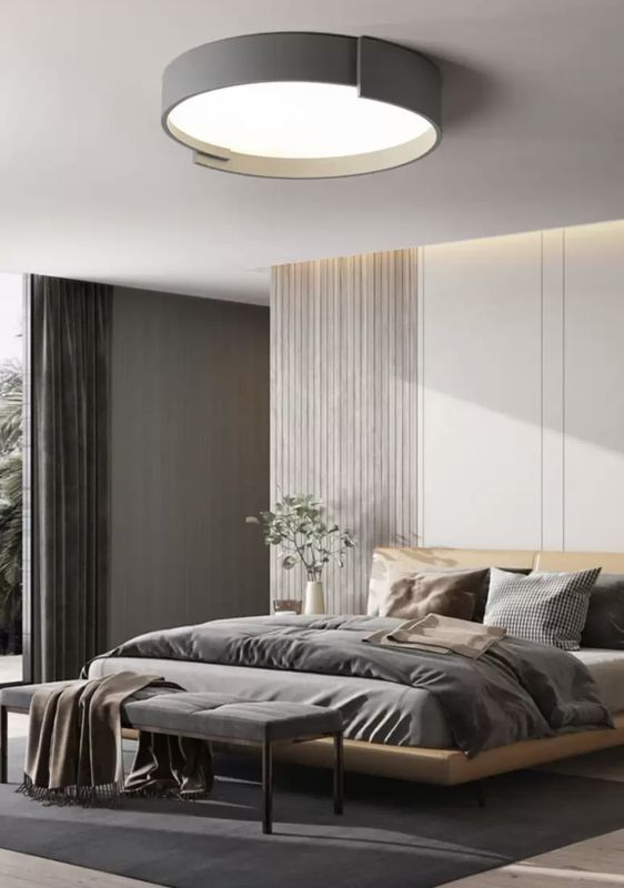 Cвітлодіодна потолочна люстра Circle Moony led lamp в сірому кольорі 25W