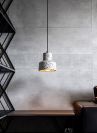 Підвісний світильник з каменю у білому корпусі Concrete – Stone