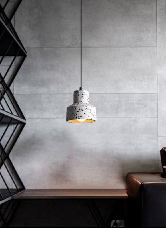 Підвісний світильник з каменю у білому корпусі Concrete – Stone