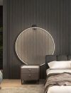 Настінний чорний світильник Round Led Black Ø 100 см