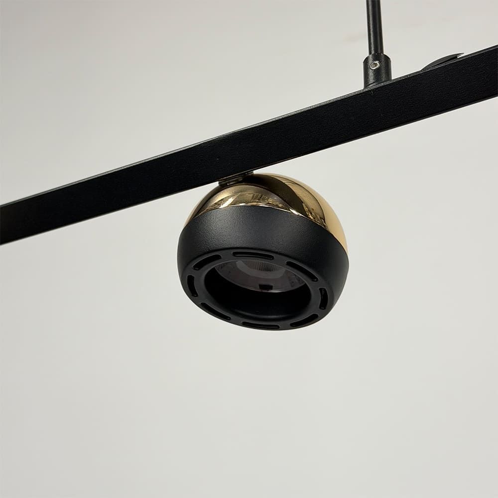 Підвісна Led люстра з 6 плафонами у чорному видовженому корпусі 120 см ZL2393/6B L