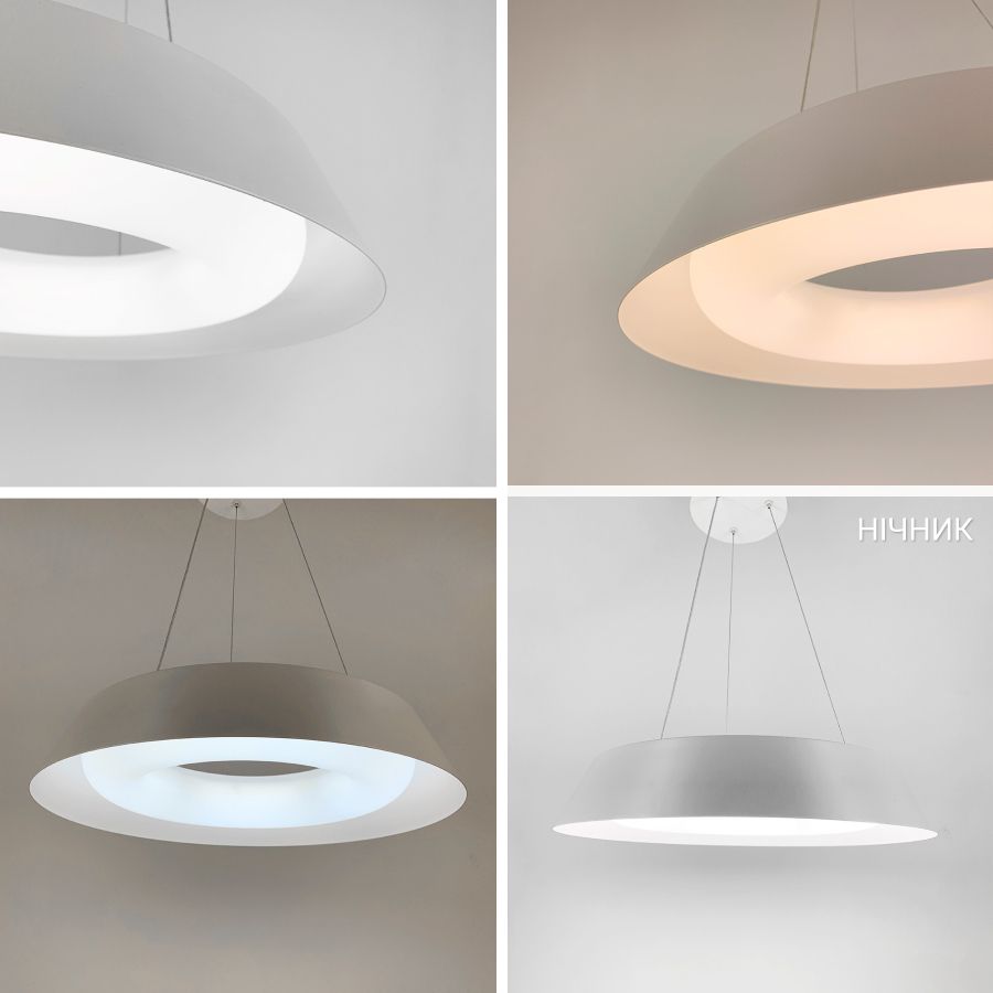 LED світильник підвісний круглий в білому корпусі