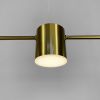 Чорна лінійна LED люстра LUMINA LUX MJ 117/5 AB латунь