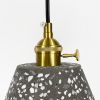 Підвісний сірий бетонний світильник TERRAZZO CONO