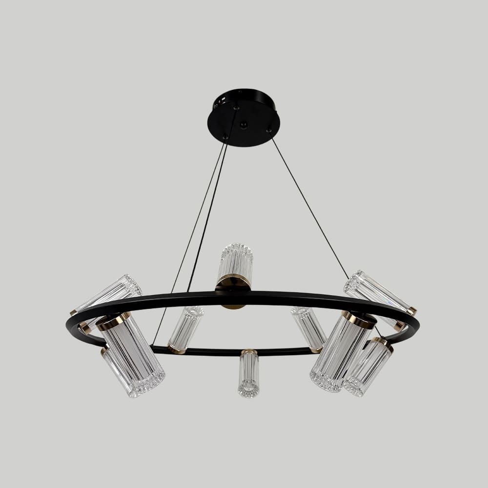 Кільцева Led люстра із 10 плафонами у чорному корпусі Ø70 см ZL3087/10