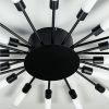 Стельова чорна люстра у формі сонячного спалаху на 22 плафони G4  90х70 см