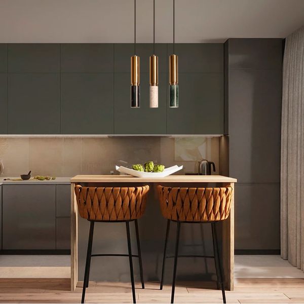 Підвіс Gleam із чорним мармуровим плафоном в стилі Ар-деко