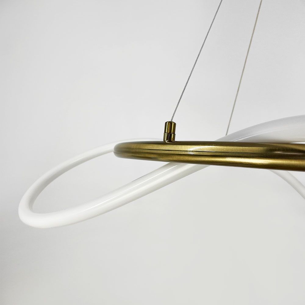 Латунна кільцева люстра з гнучкою LED стрічкою Ø95 см (кільце 60 см) JU 22N-600 AB
