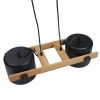 Світильник чорний підвісний люстра Urban Wood Ø 50 см E27x2 натуральне дерево і метал