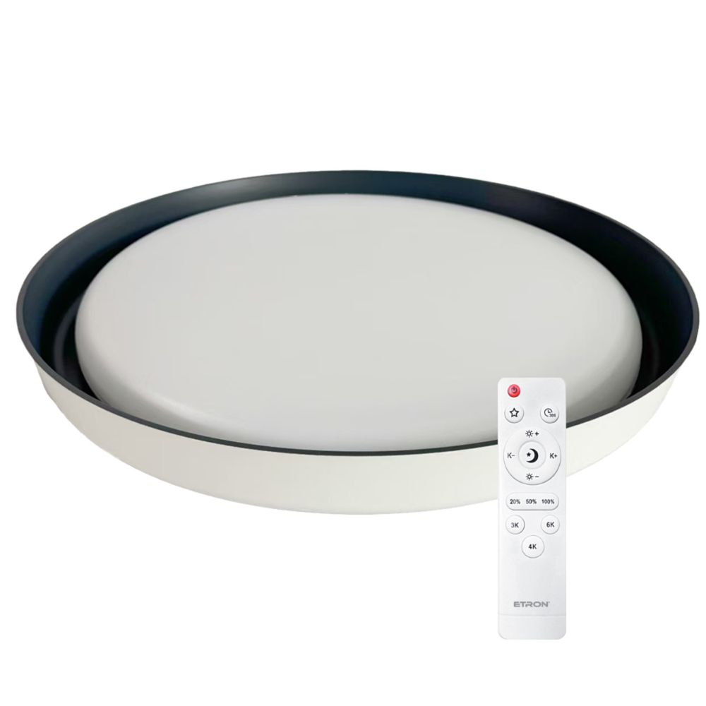 Світлодіодний світильник з пультом  Ø 43 см 45W Black&White