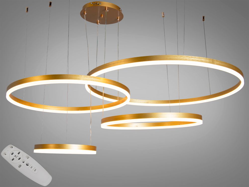 Світлодіодна люстра на тросах LED бронза пульт 157Вт